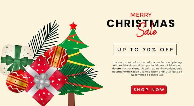 Merry Christmas Offer Image Template