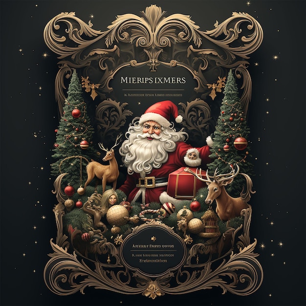 Merry Christmas Party or Celebration Flyer