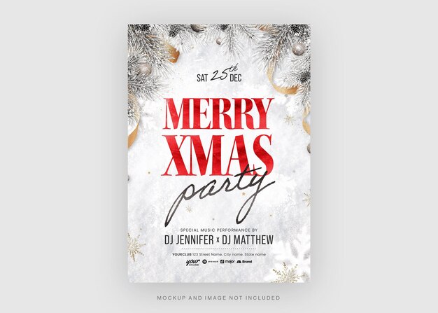 PSD merry christmas party flyer template in psd