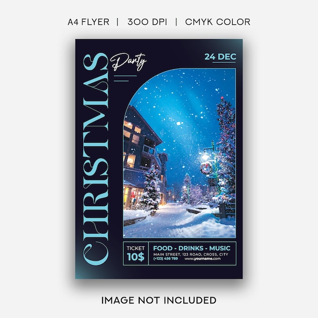 Merry Christmas Party Flyer Template