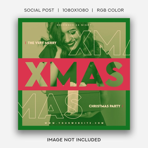 Merry Christmas Party Social Post Template