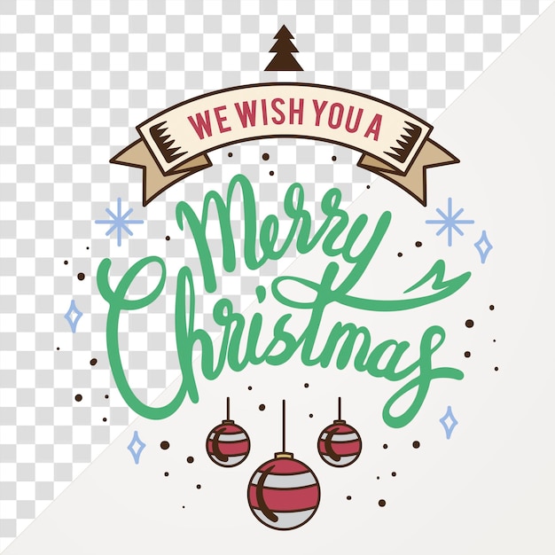 PSD merry christmas png badge transparent background