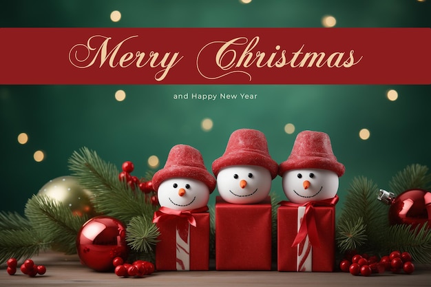 Merry Christmas season celebration and Happy New Year Graphic