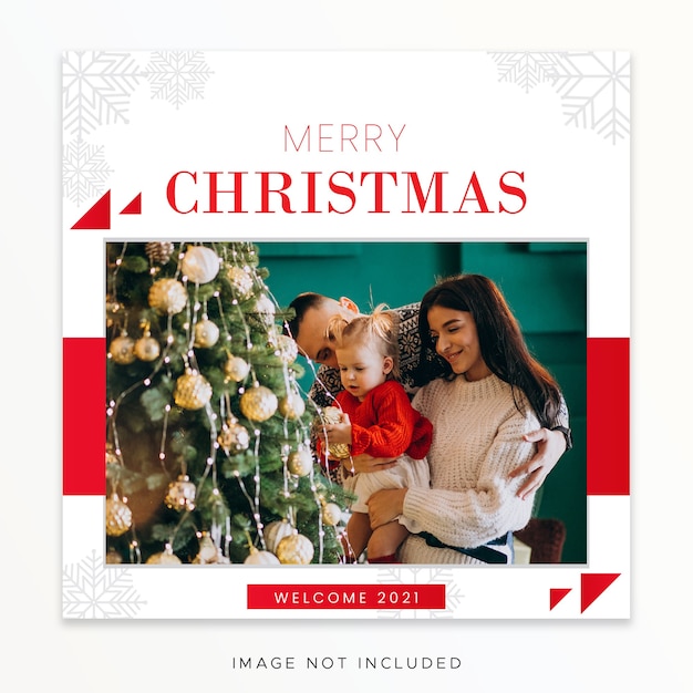 Merry christmas social media template