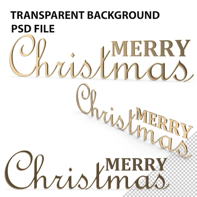 Merry Christmas Symbol Gold PNG