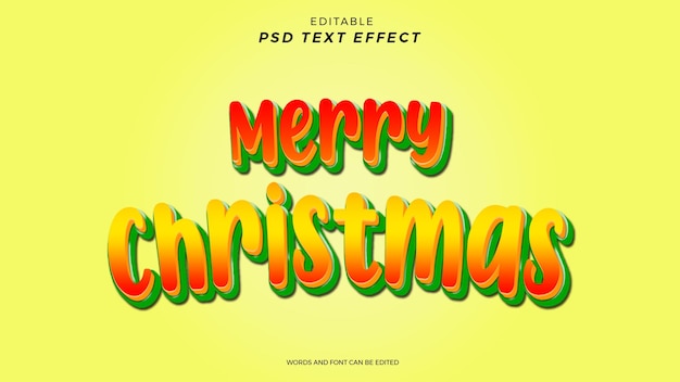 MERRY CHRISTMAS TEXT EFFECT EDITABLE DESIGN