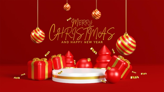 Merry christmas with 3d style background