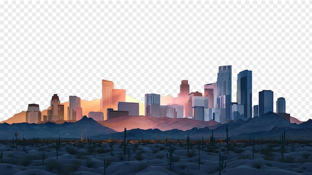 PSD mesa city skyline