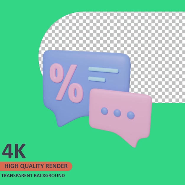 Message 3d sale icon illustration high quality render