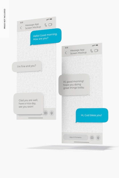 Message App Screens Mockup, Right View