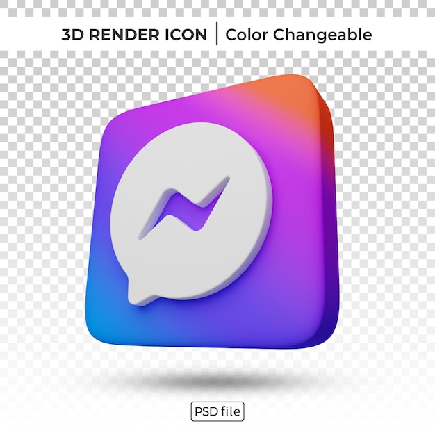 Messenger 3d render logo