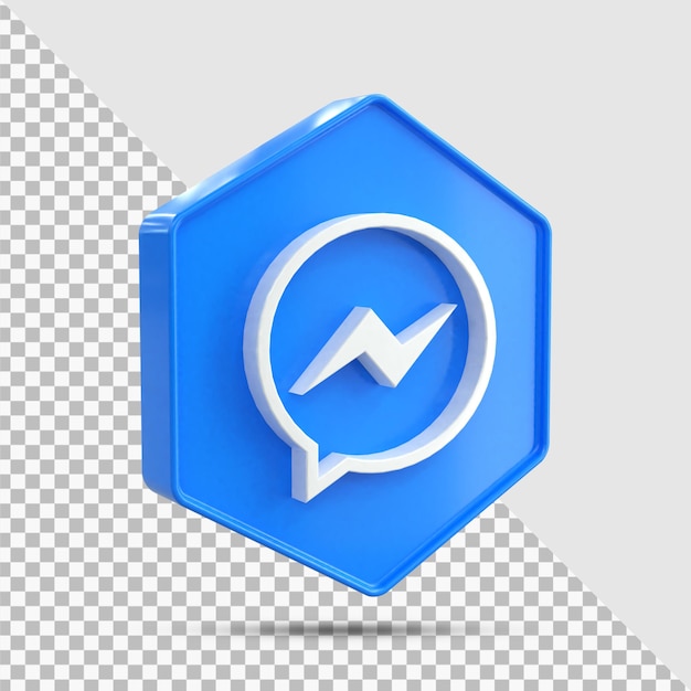 Messenger 3d Social Media icon Colorful glossy 3d icon concept 3d rendering for composition