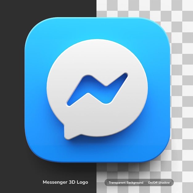 Messenger apps 3d logo in round square style design trend icon isolated