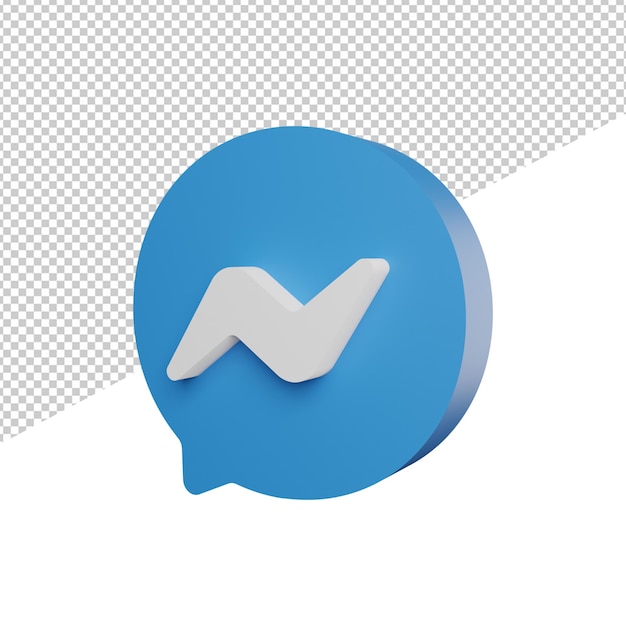 Messenger chat social media side view 3d rendering illustration transparent background