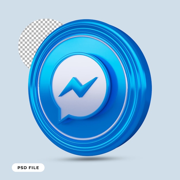 messenger icon 3d render isolated