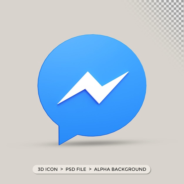 Messenger Icon in 3D Rendering