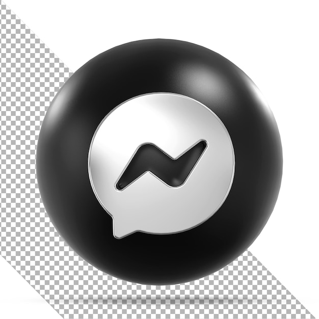 Messenger icon social media silver 3d balloons