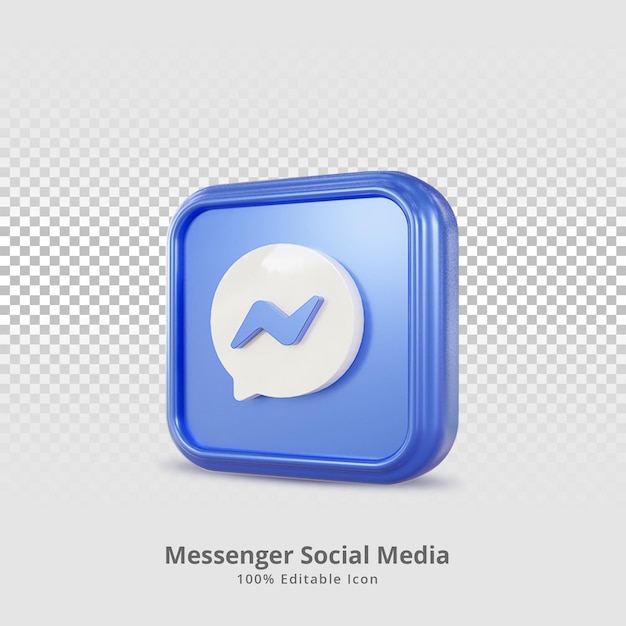 PSD messenger social media 3d rendering icon