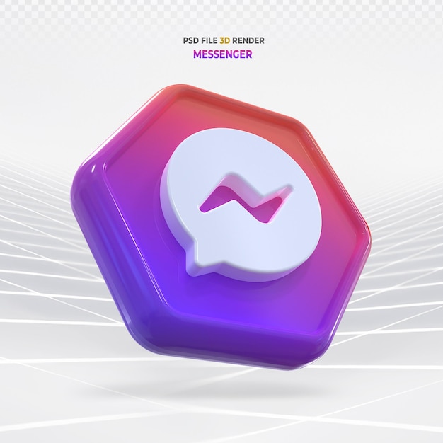 Messenger social media icon 3d