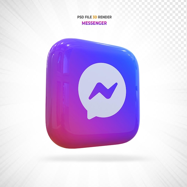 Messenger Social media icons 3D