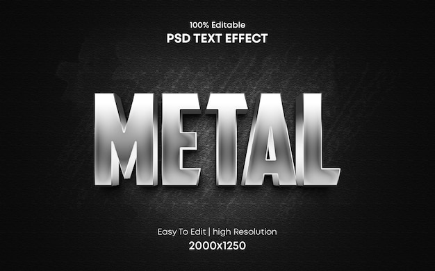 Metal 3d text effect