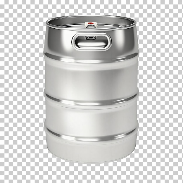 Metal beer keg isolated on transparent background png psd