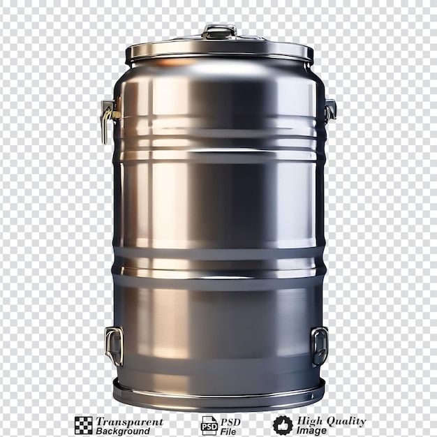 metal beer keg isolated on transparent background