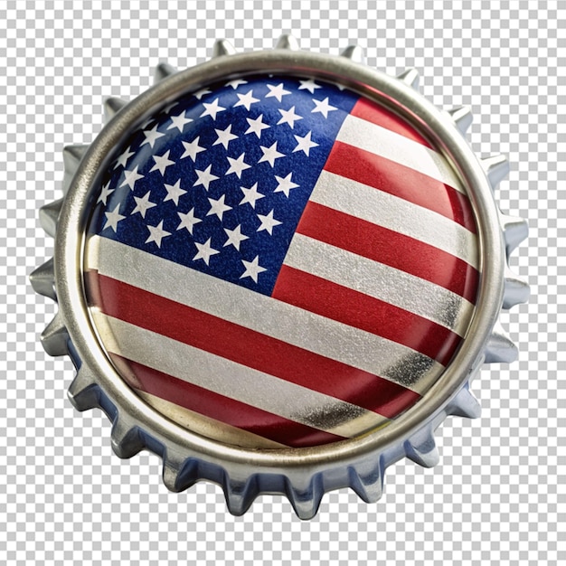 metal bottle cap with USA flag