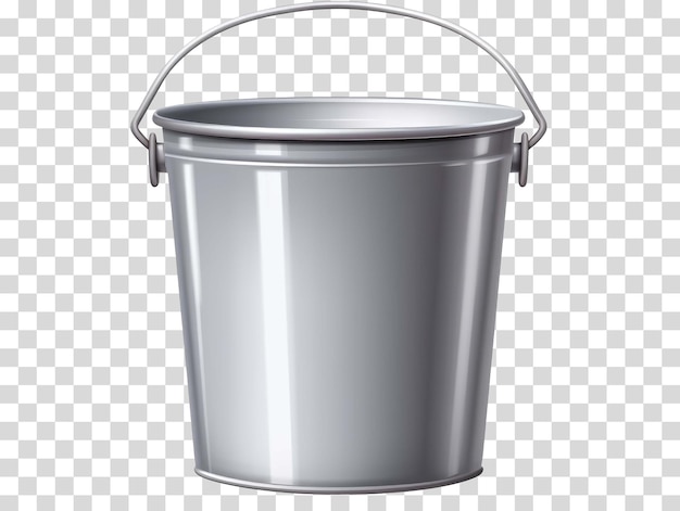 metal bucket on transparent background vector illustration