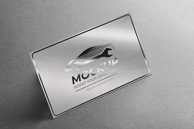 PSD metal business card mockup