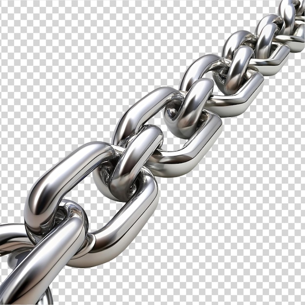 PSD metal chain isolated on white background