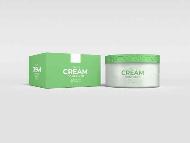 Metal Cosmetic Cream Container Packaging Mockup