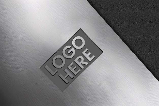 metal engraved logo mockup