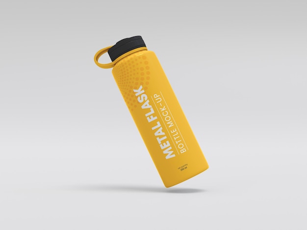 Metal Flask Bottle Mockup