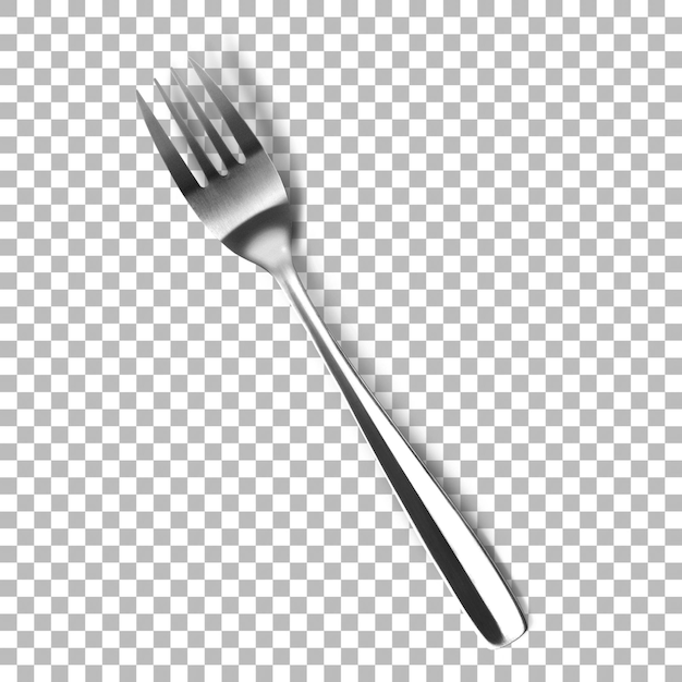 Metal fork from top up view