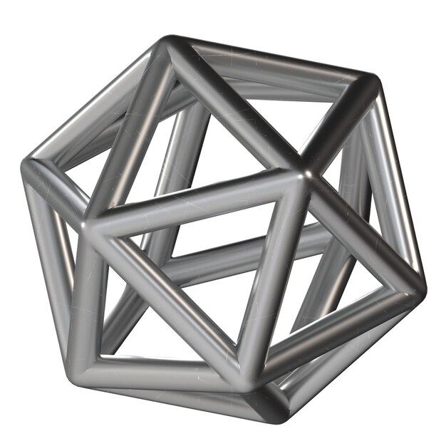 PSD metal geometric abstract 3d object steel shapetextured