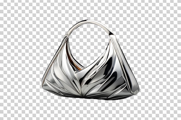 PSD metal handbag isolated on transparent background