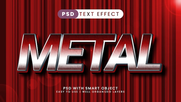 Metal iron red 3d editable text effect style template