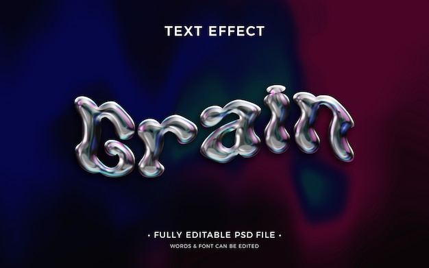 PSD metal liquid text effect