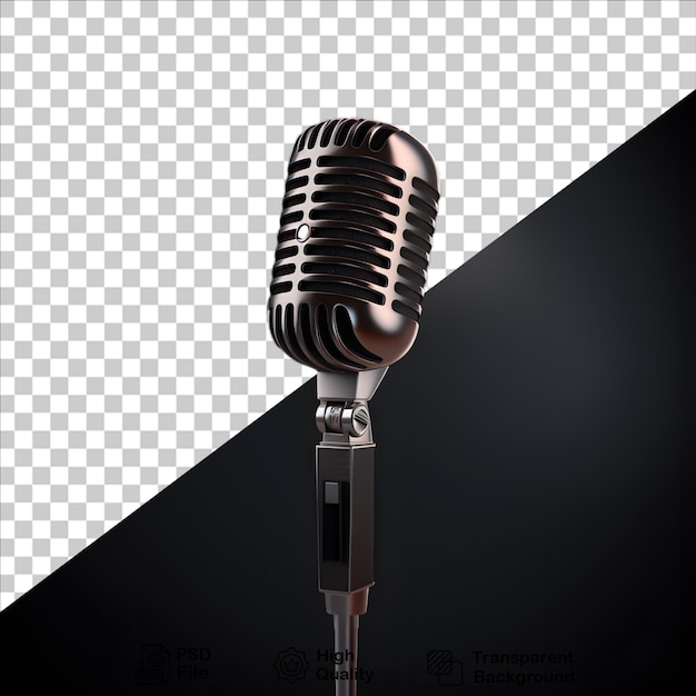 metal microphone isolated on transparent background include png file