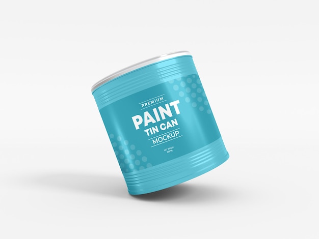 Metal Paint Tin Can Packaging Mockup