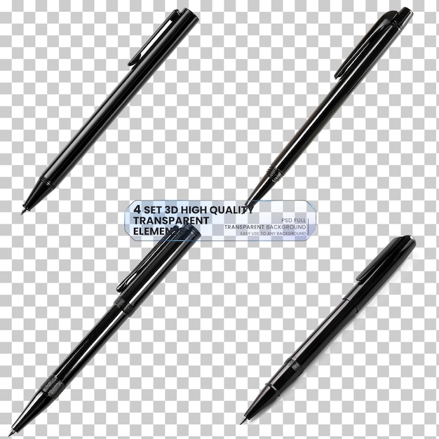 PSD metal pen isolated png on transparent background