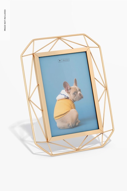 Metal Photo Frame Mockup, Left View