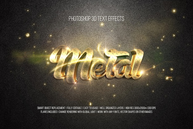 PSD metal photoshop 3d text effects