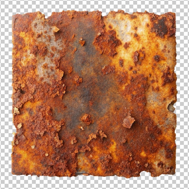 PSD metal rusted isolated on transparent background