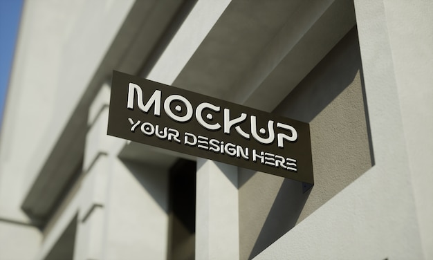 Metal sign with logo mockup