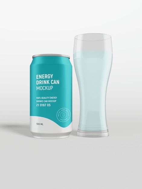 Metal Soft Drink Can Packaging Mockup