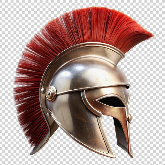 PSD metal spartan helmet isolated on transparent background