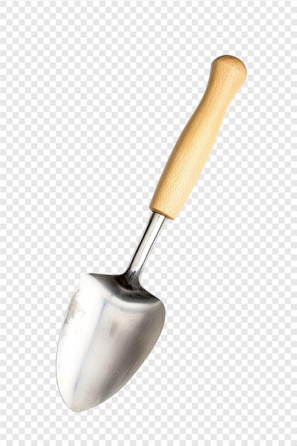 PSD a metal spatula is in front of a white background