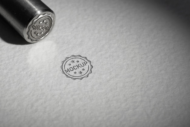 PSD metal stamp mockup design